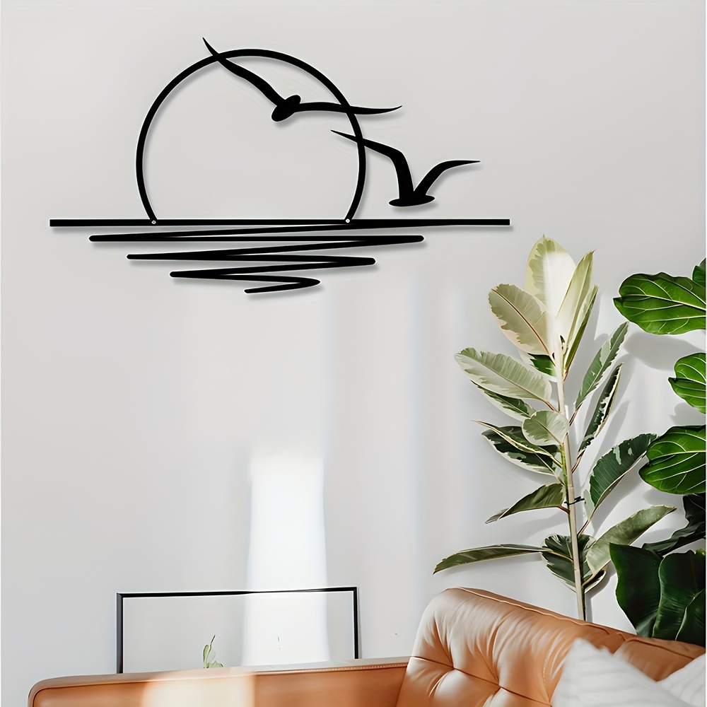 Home Decor Indonesia - Zeemeeuw Zonsopgang Kunst Muursticker Geschikt Voor