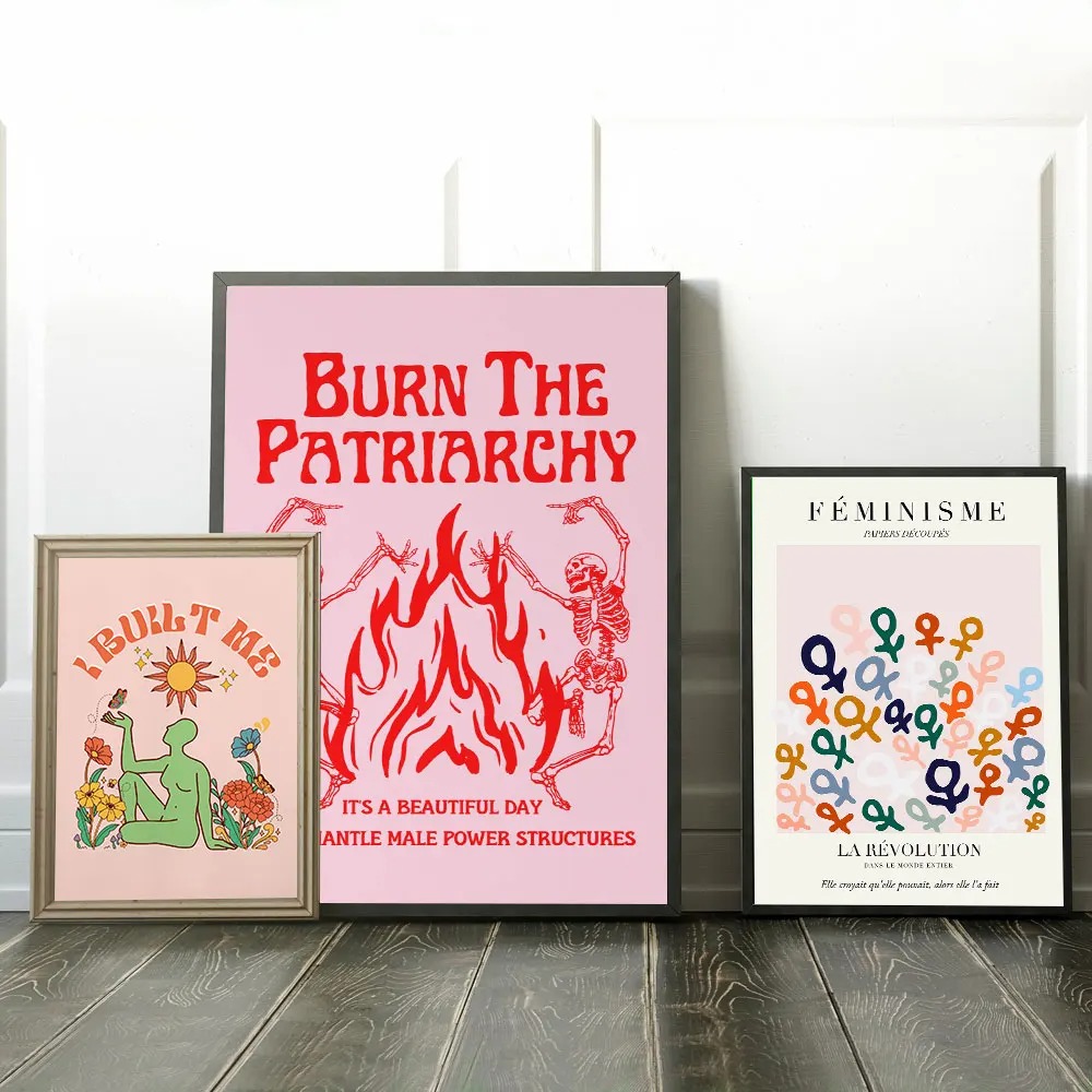 Home Decor Y2K - Abstract feministisch kleur brief art poster