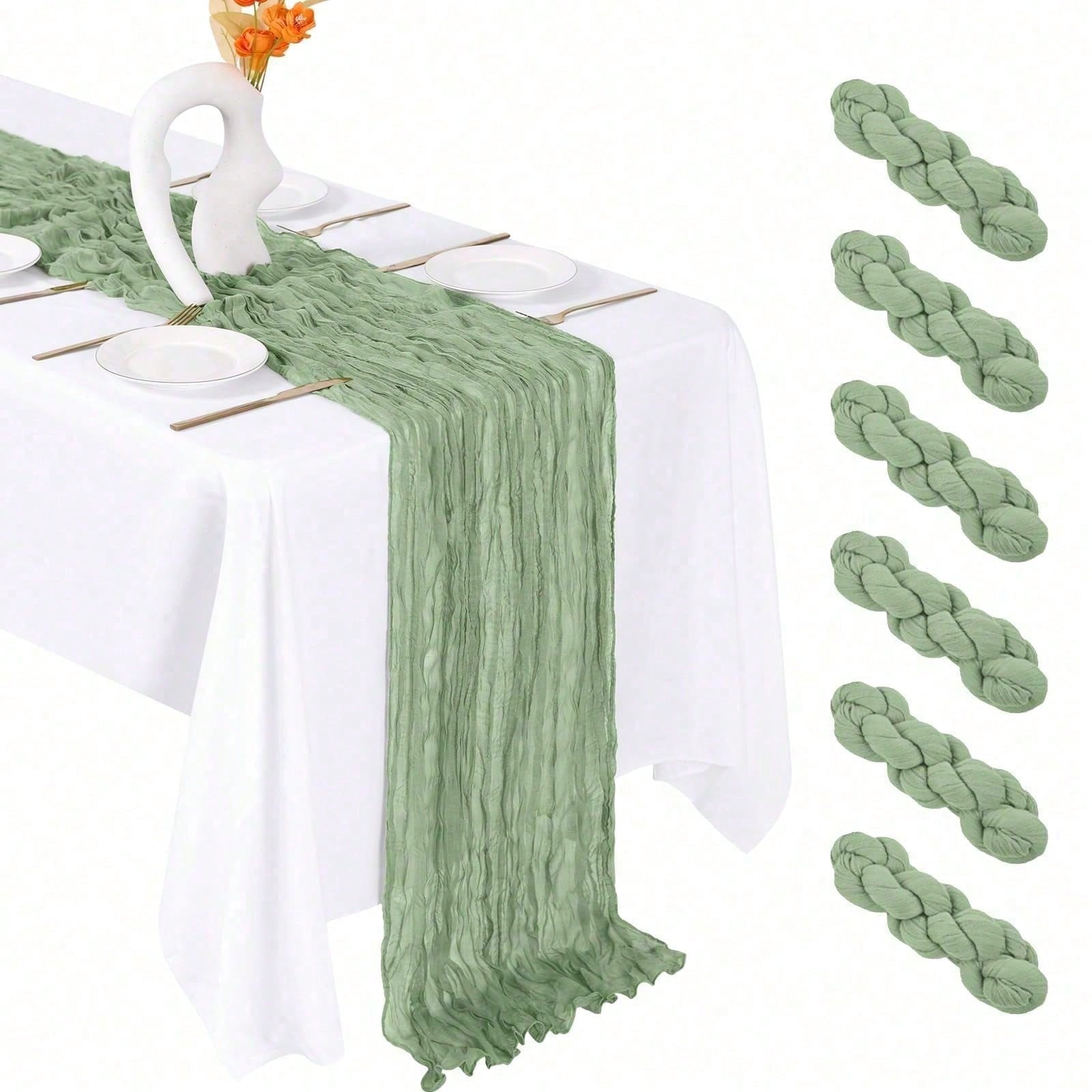 Linen Table Runner - 6-pack kaasdoek tafelloper voor bruidsdouches en