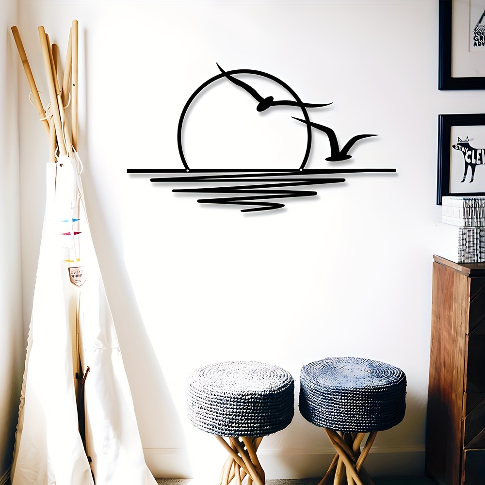 Zeemeeuw Zonsopgang Kunst Muur - Home Decor Indonesia recensie en prijs