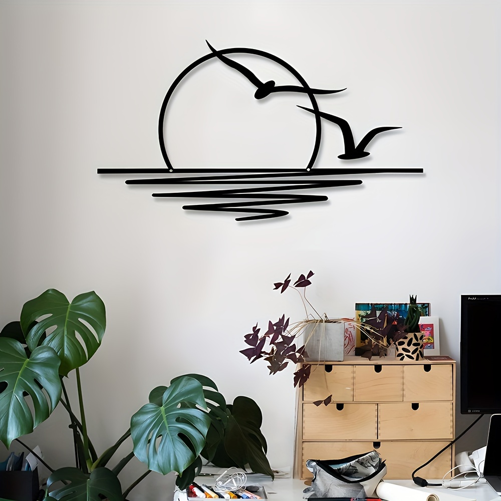 Zeemeeuw Zonsopgang Kunst Muur - Home Decor Indonesia recensie en prijs