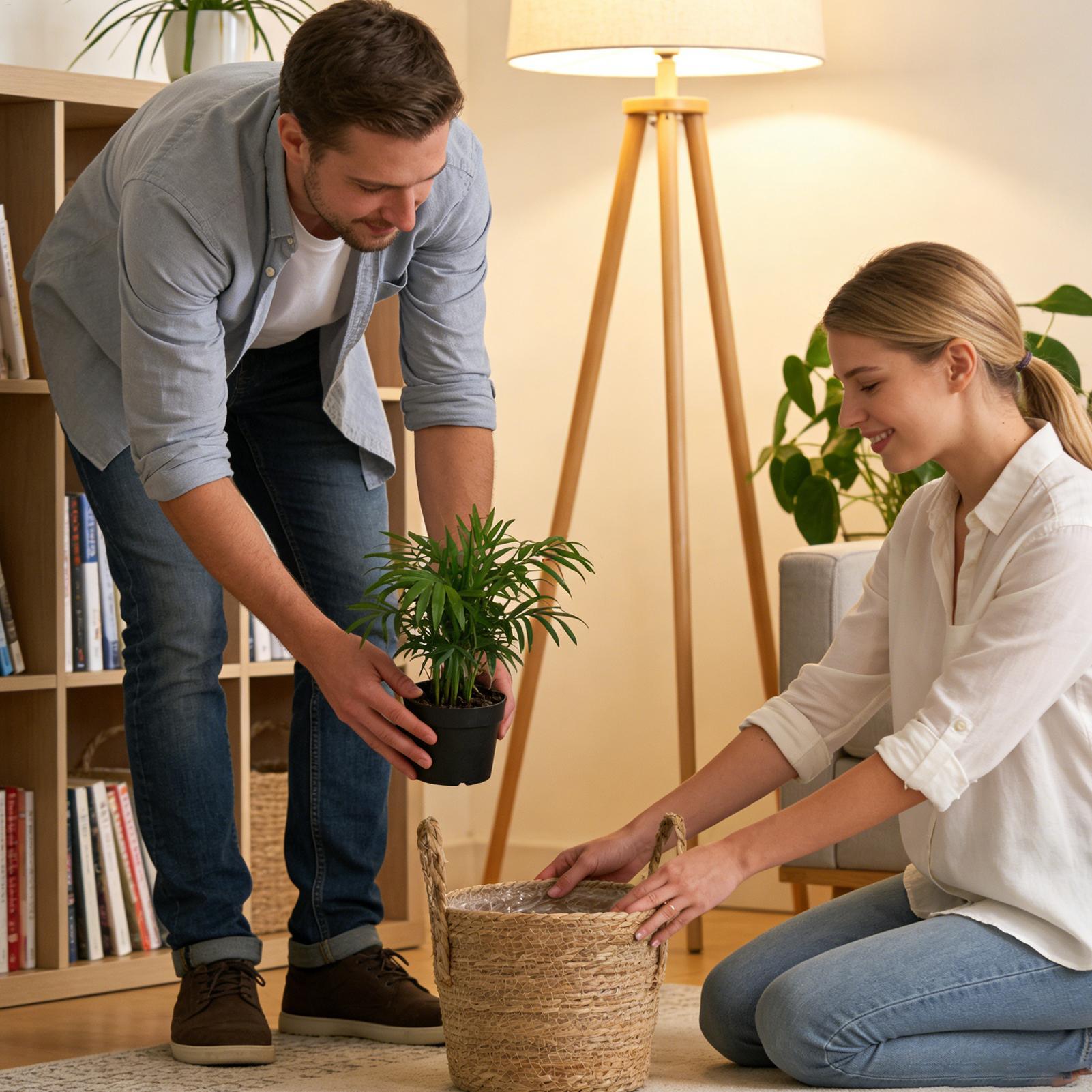 Plantenmand Stro Bloempot Riet - Rattan Plant Basket recensie en prijs