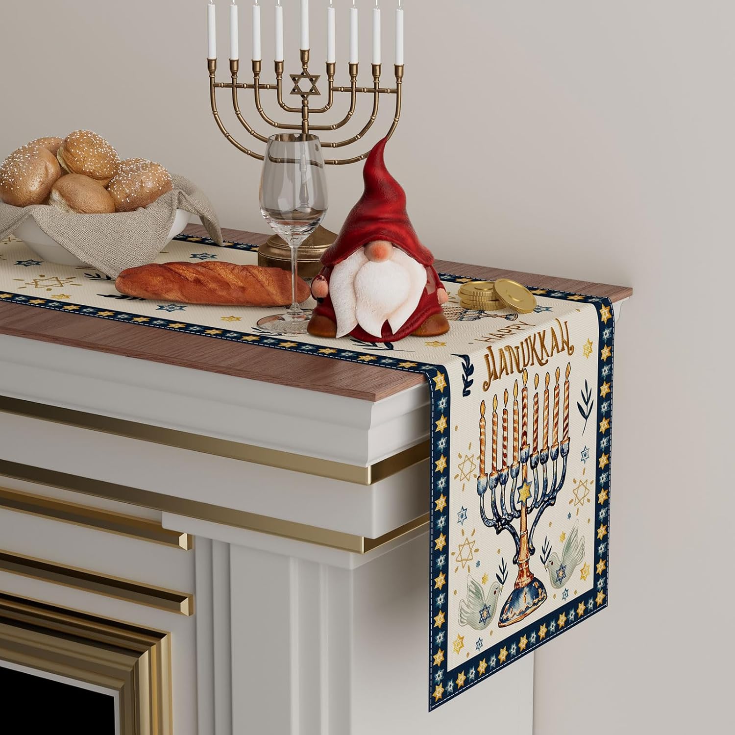 Happy Chanoeka Chanoeka Menora - Linen Table Runner recensie en prijs