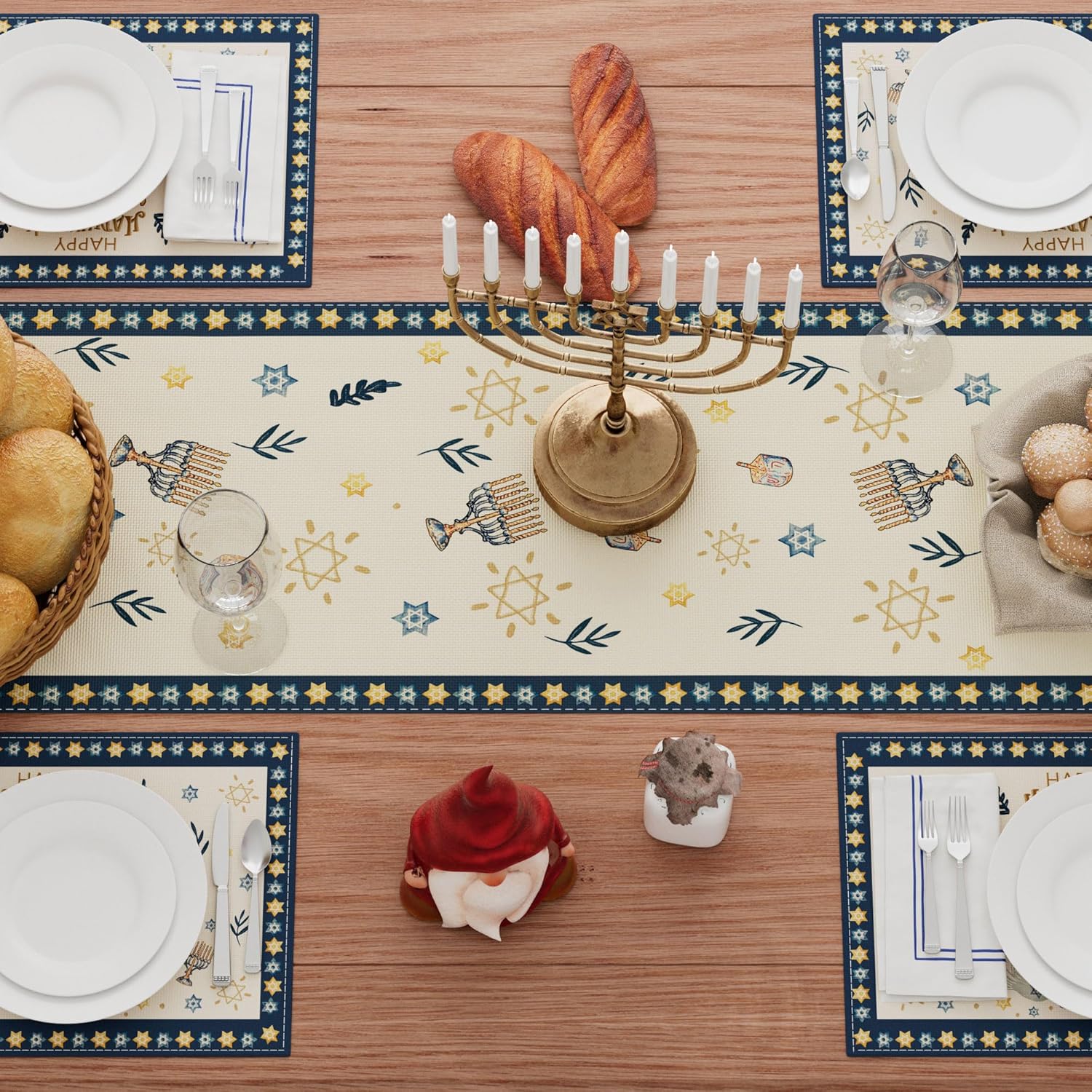Happy Chanoeka Chanoeka Menora - Linen Table Runner recensie en prijs