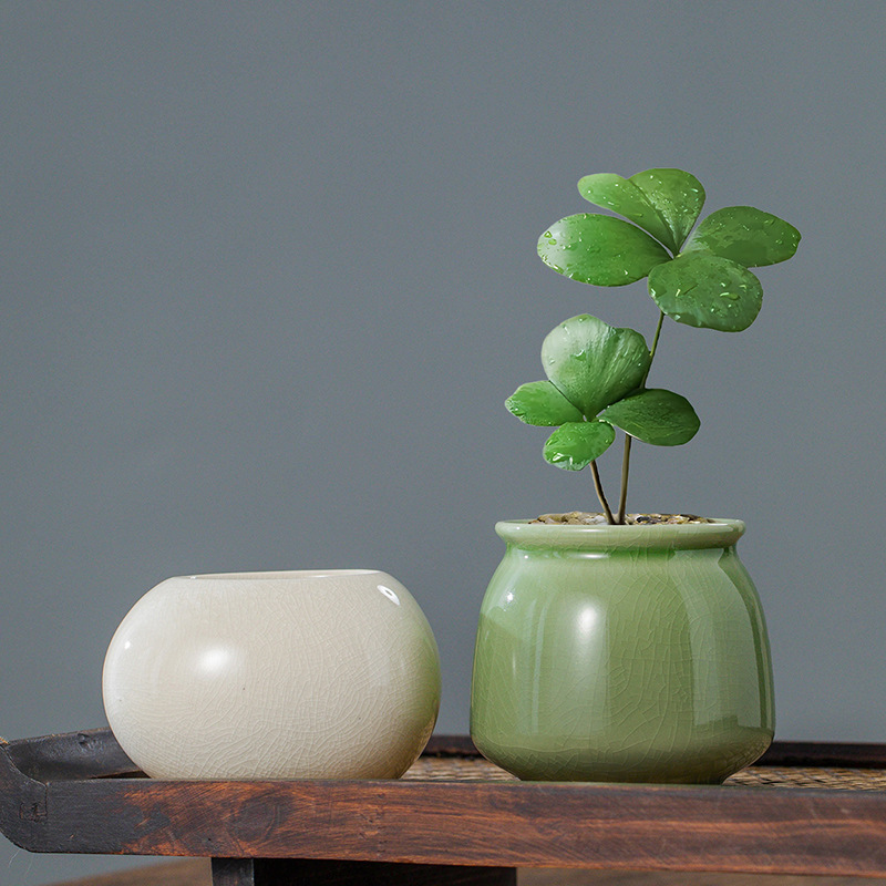 IJsglazuur Keramische Bloempot - Rattan Plant Basket recensie en prijs