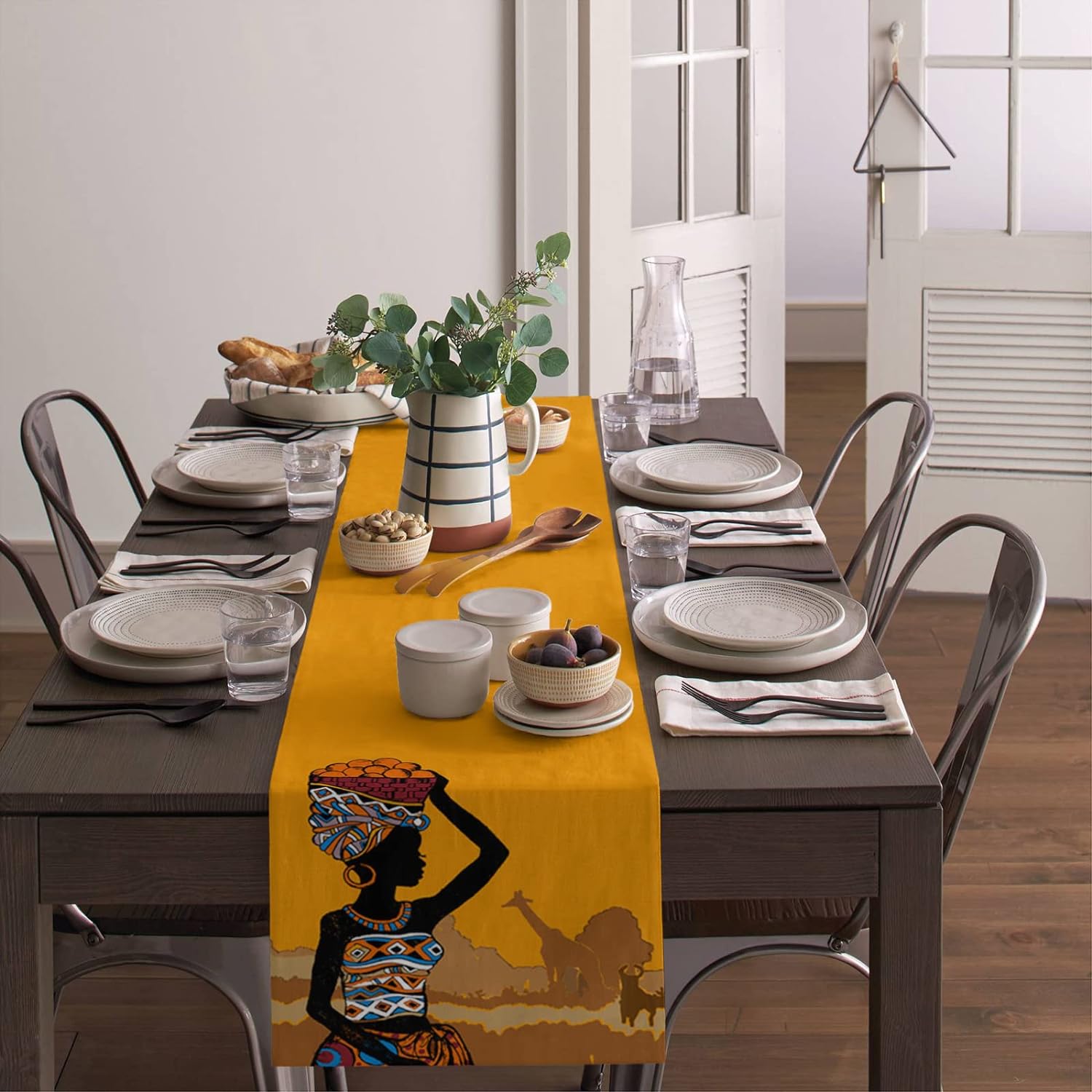 Zwart meisje Afrikaanse Egypti - Linen Table Runner recensie en prijs