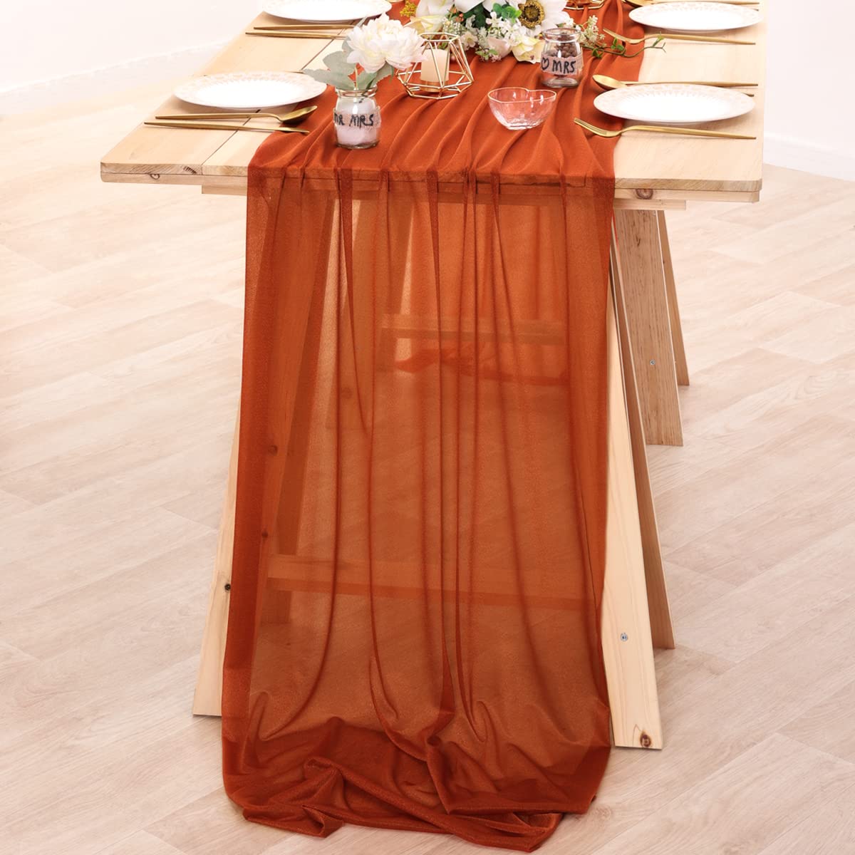 Chiffon tafelloper naakt pure  - Linen Table Runner recensie en prijs