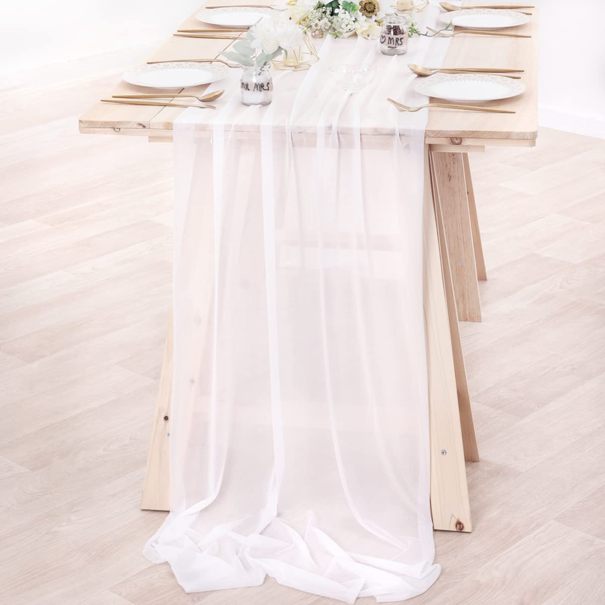 Chiffon tafelloper naakt pure  - Linen Table Runner recensie en prijs